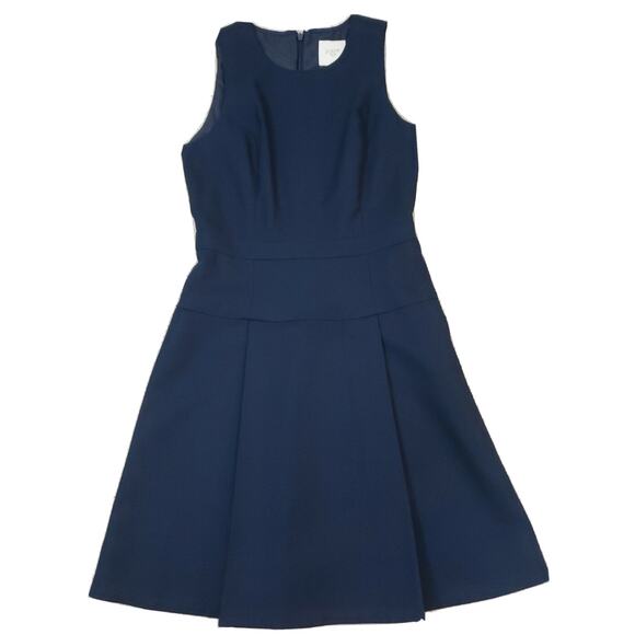 J. Crew Suiting ~Woman Size 0~ Navy Blue Fit Flare Wool Blend Sleeveless Dress. - Picture 6 of 12